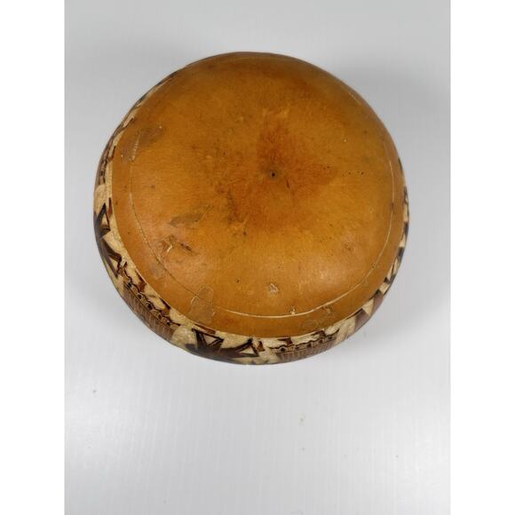 Gourd Hand Carved Etched Lidded Musicians Dancers Intricate Peru Folk Art Round - Picture 9 of 9